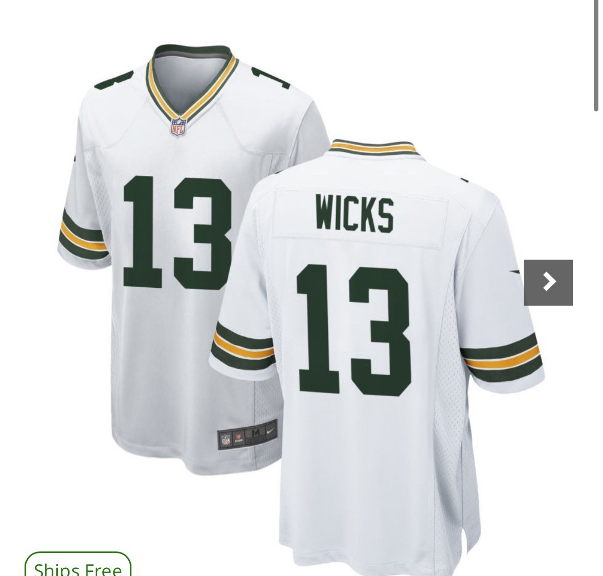Nike Green Bay Packers #13 Dontayvion Wicks White Game Jersey
