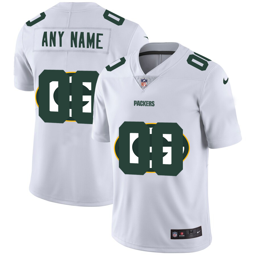 Nike Green Bay Packers Customized White Team Big Logo Vapor Untouchable Limited Jersey