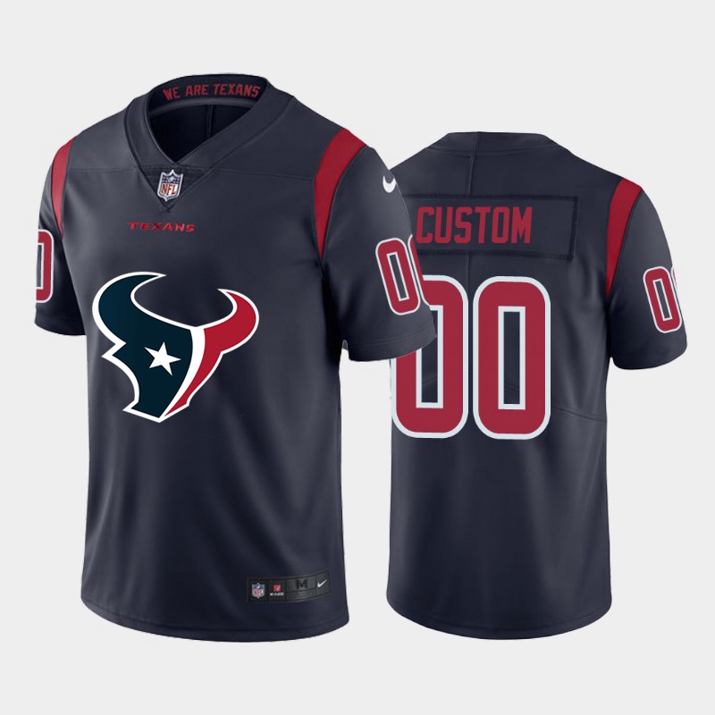 Nike Houston Texans Customized Navy Team Big Logo Color Rush Limited Jersey