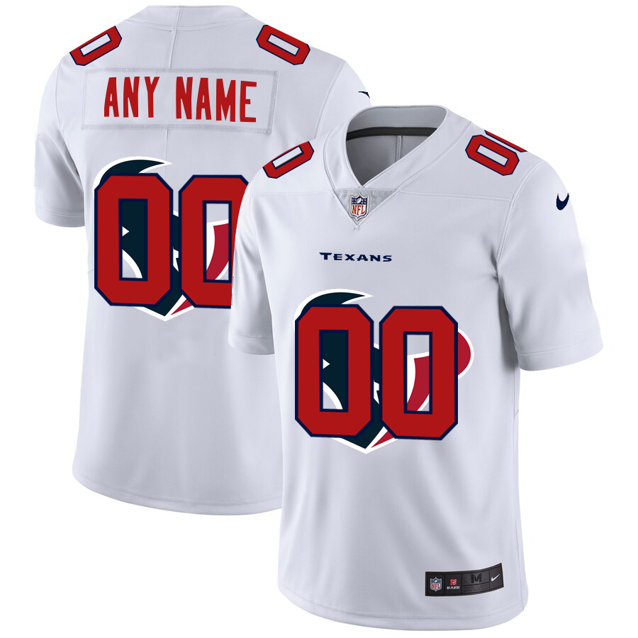 Nike Houston Texans Customized White Team Big Logo Vapor Untouchable Limited Jersey