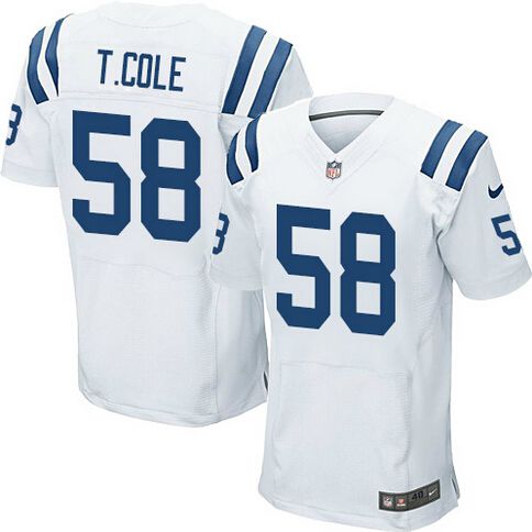Nike Indianapolis Colts #58 Trent Cole White Elite Jersey