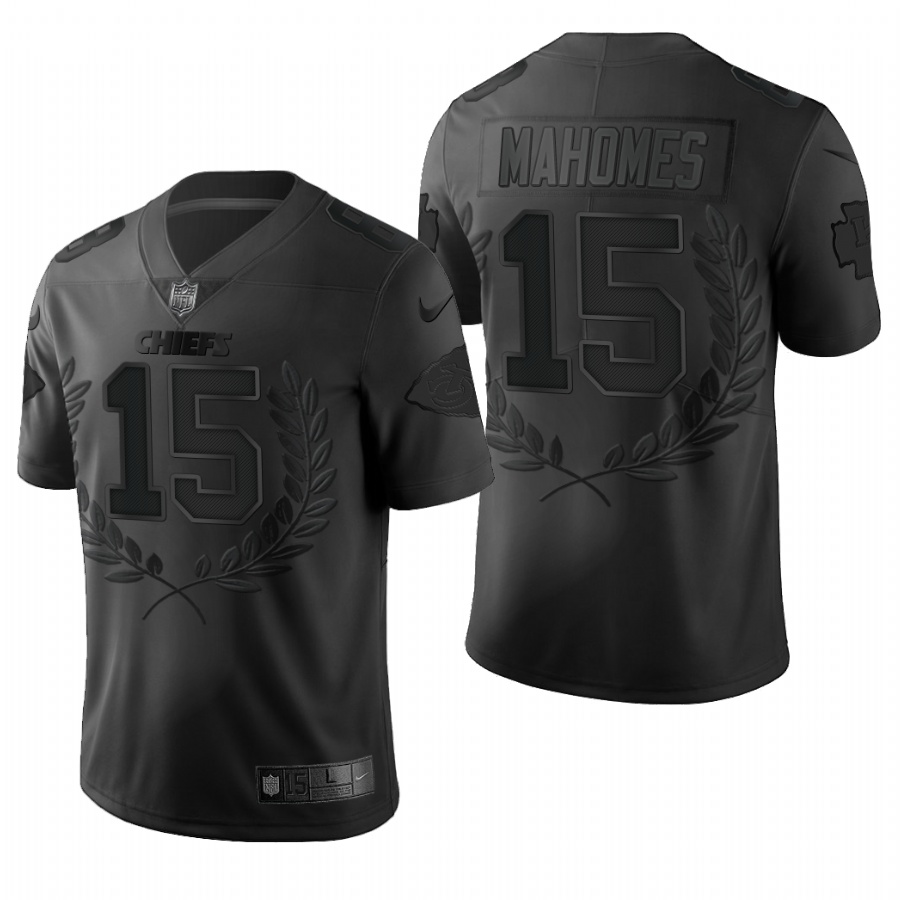 Nike Kansas City Chiefs 15 Patrick Mahomes Black Commemorative Edition Vapor Untouchable Limited Jersey