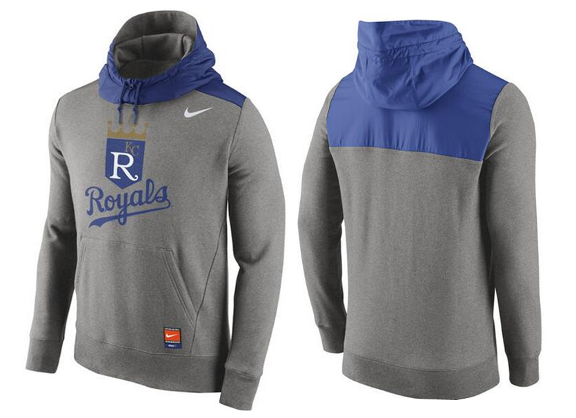 Nike Kansas City Royals Grey Cooperstown Collection Hybrid Pullover Hoodie