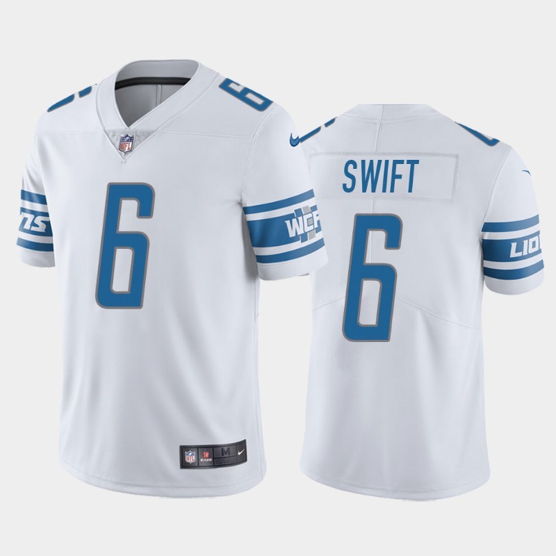 Nike Lions #6 D'Andre Swift White 2020 NFL Draft Vapor Untouchable Limited Jersey