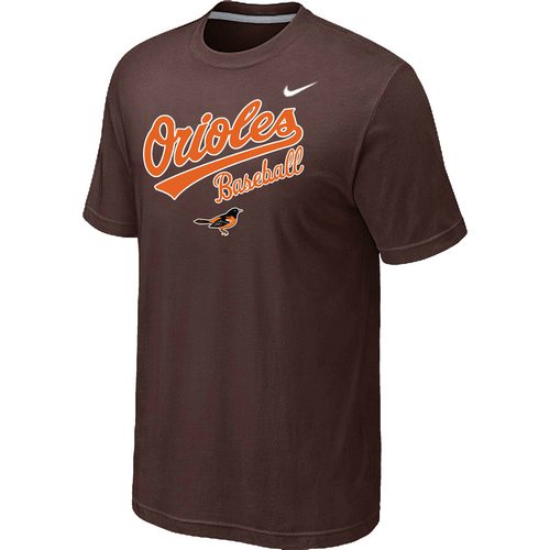 Nike MLB Baltimore orioles 2014 Home Practice T-Shirt - Brown