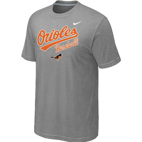 Nike MLB Baltimore orioles 2014 Home Practice T-Shirt - Light Grey