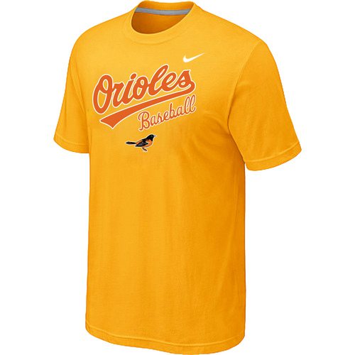 Nike MLB Baltimore orioles 2014 Home Practice T-Shirt - Yellow