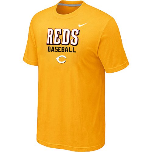 Nike MLB Cincinnati Reds 2014 Home Practice T-Shirt - Yellow