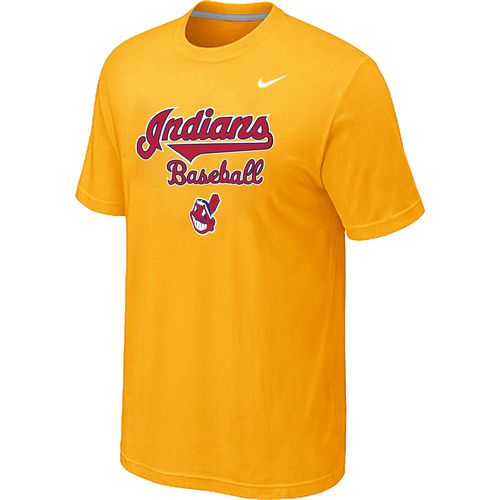Nike MLB Cleveland Indians 2014 Home Practice T-Shirt - Yellow