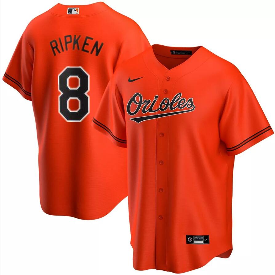 Nike Men's Baltimore Orioles #8 Cal Ripken Jr Orange Jerseys