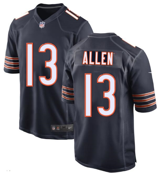 Nike Men's Chicago Bears #13 Keenan Allen Navy Game Jersey