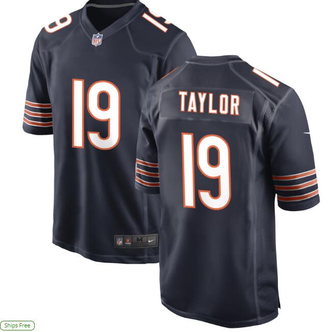 Nike Men's Chicago Bears #19 Tory Taylo Navy Game Jersey