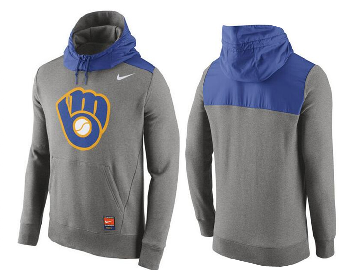 Nike Milwaukee Brewers Grey Cooperstown Collection Hybrid Pullover Hoodie