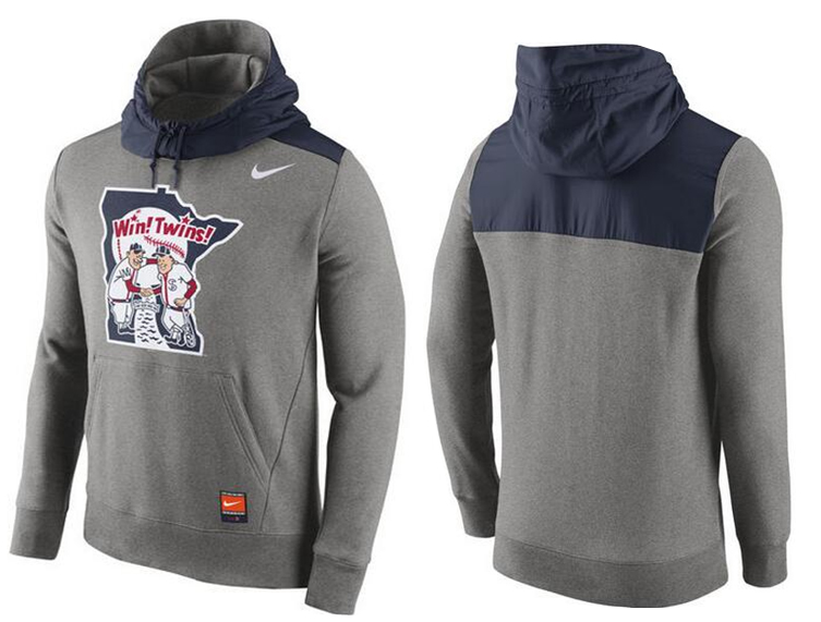 Nike Minnesota Twins Grey Cooperstown Collection Hybrid Pullover Hoodie