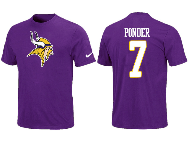 Nike Minnesota Vikings Christian Ponder Name & Number T-Shirt purple