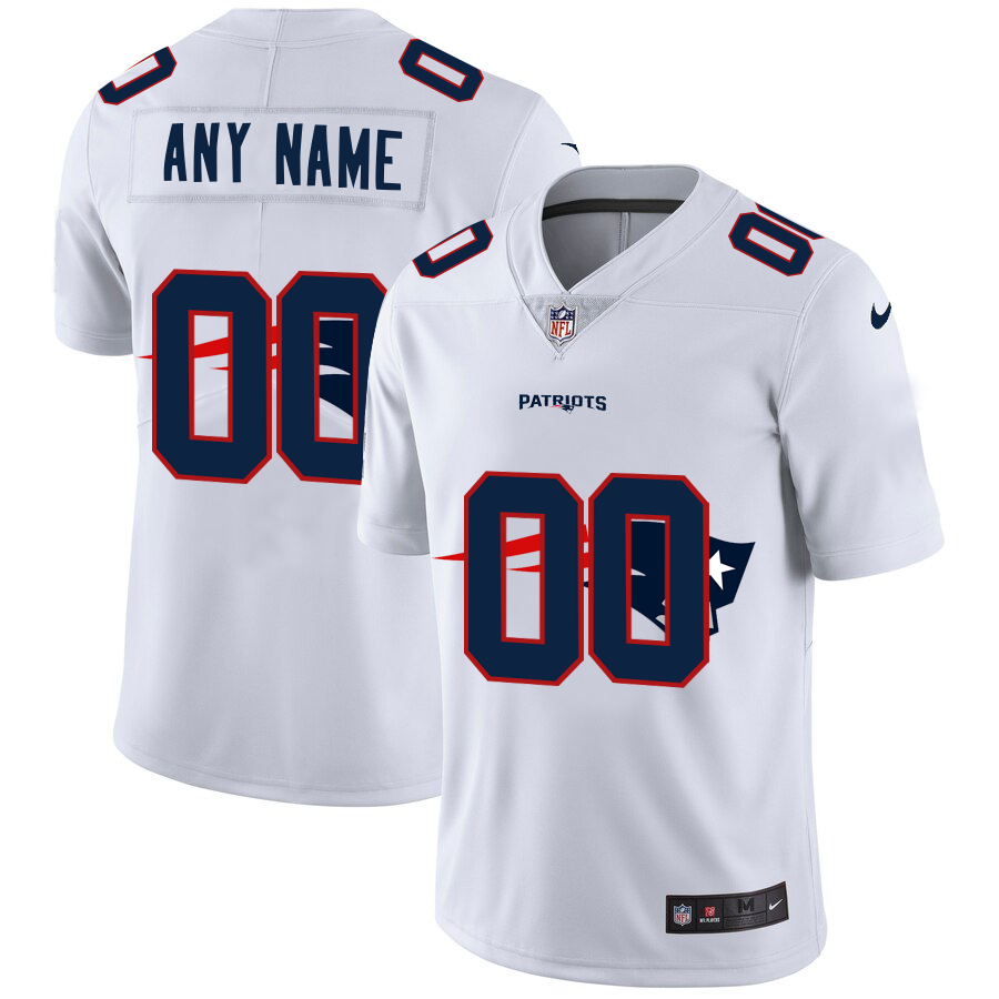 Nike New England Patriots Customized White Team Big Logo Vapor Untouchable Limited Jersey
