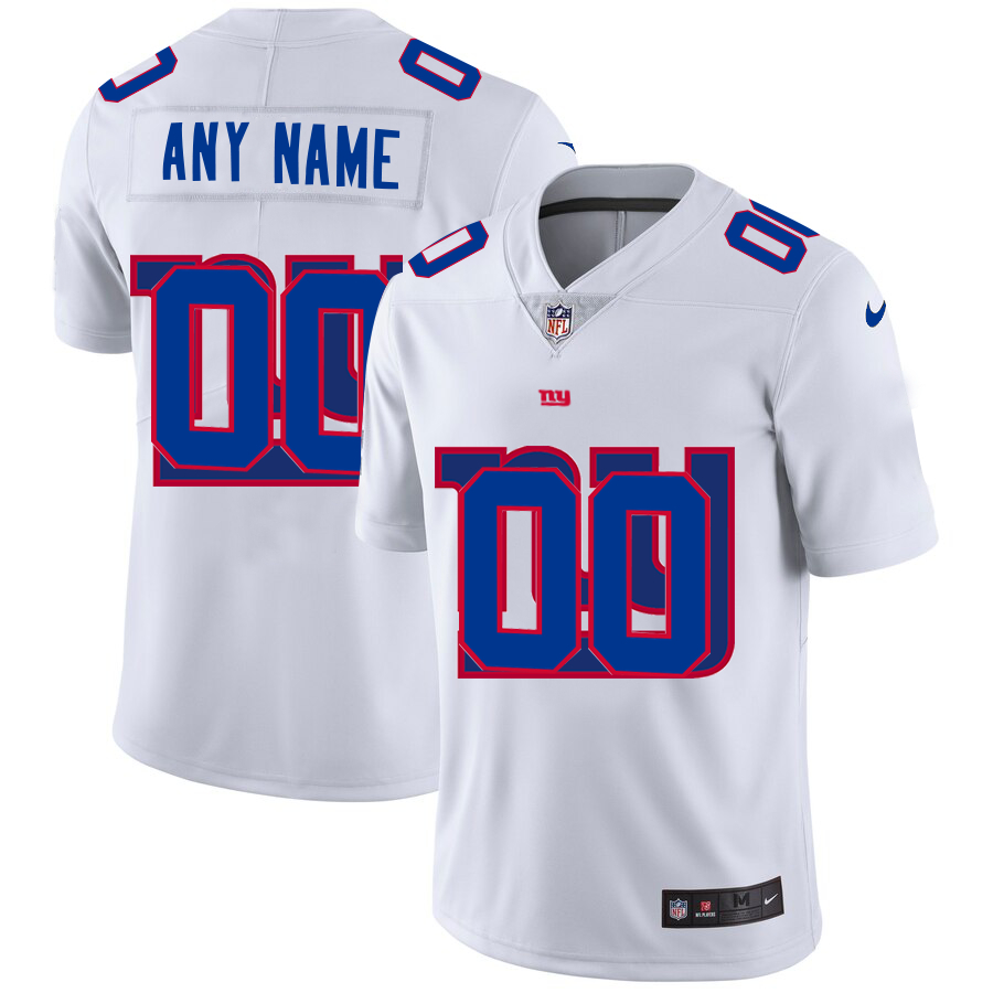 Nike New York Giants Customized White Team Big Logo Vapor Untouchable Limited Jersey
