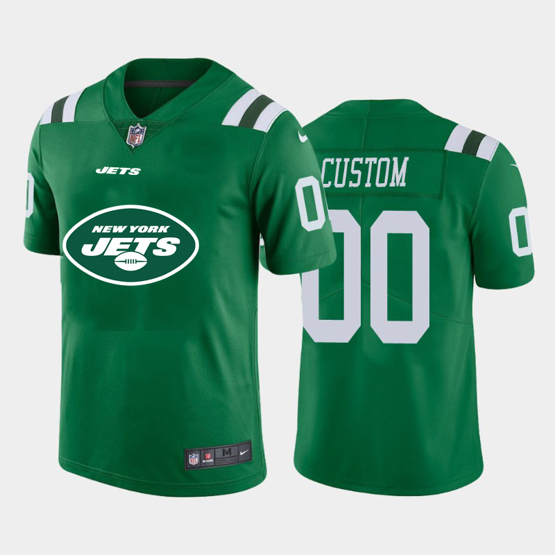 Nike New York Jets Customized Green Team Big Logo Vapor Untouchable Limited Jersey
