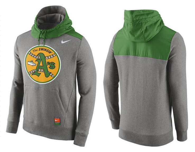 Nike Oakland Athletics Grey Cooperstown Collection Hybrid Pullover Hoodie