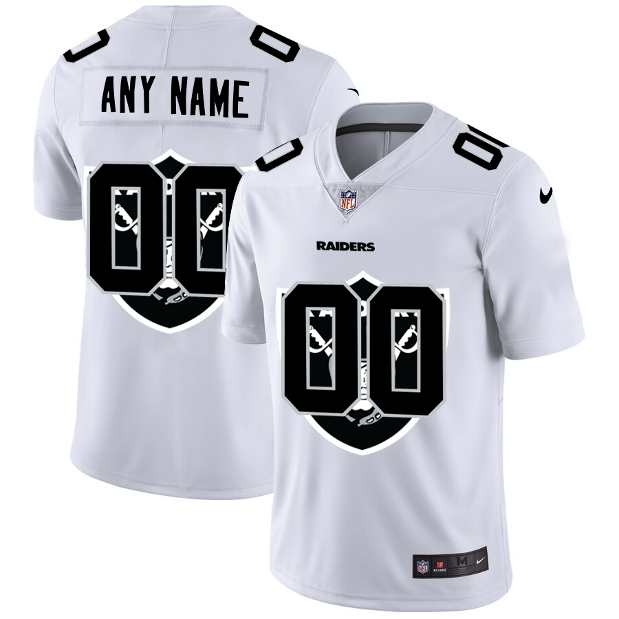 Nike Oakland Raiders Customized White Team Big Logo Vapor Untouchable Limited Jersey