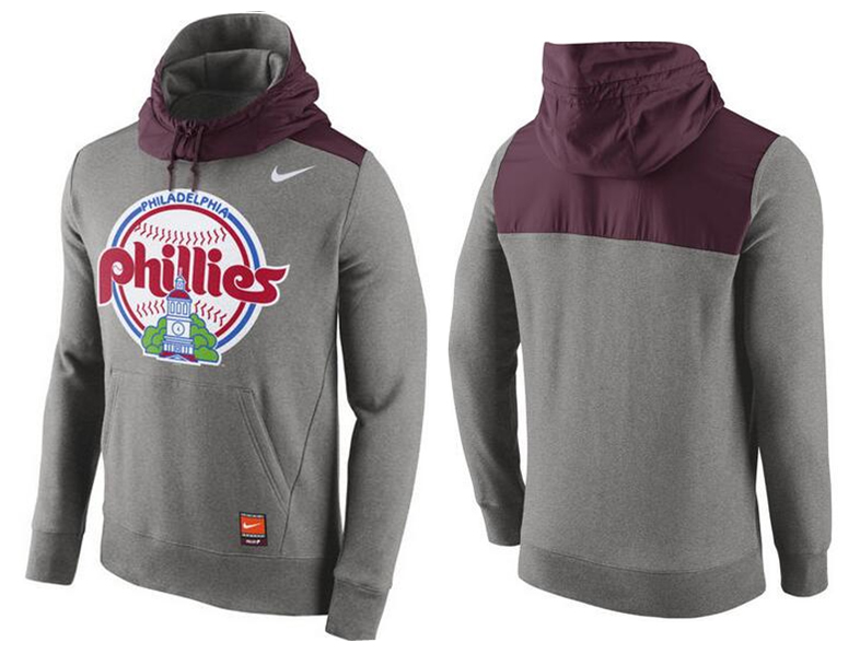 Nike Philadelphia Phillies Grey Cooperstown Collection Hybrid Pullover Hoodie