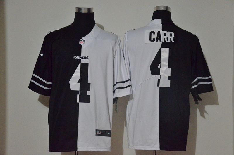 Nike Raiders 4 Derek Carr Black And White Split Vapor Untouchable Limited Jersey