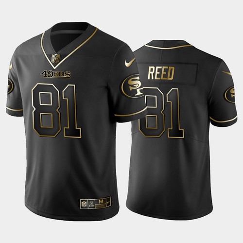 Nike San Francisco 49ers #81 Jordan Reed Black Gold Vapor Untouchable Limited Jersey