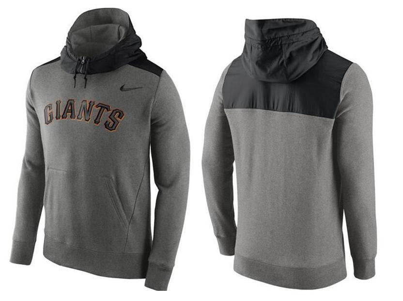 Nike San Francisco Giants Grey Cooperstown Collection Hybrid Pullover Hoodie02