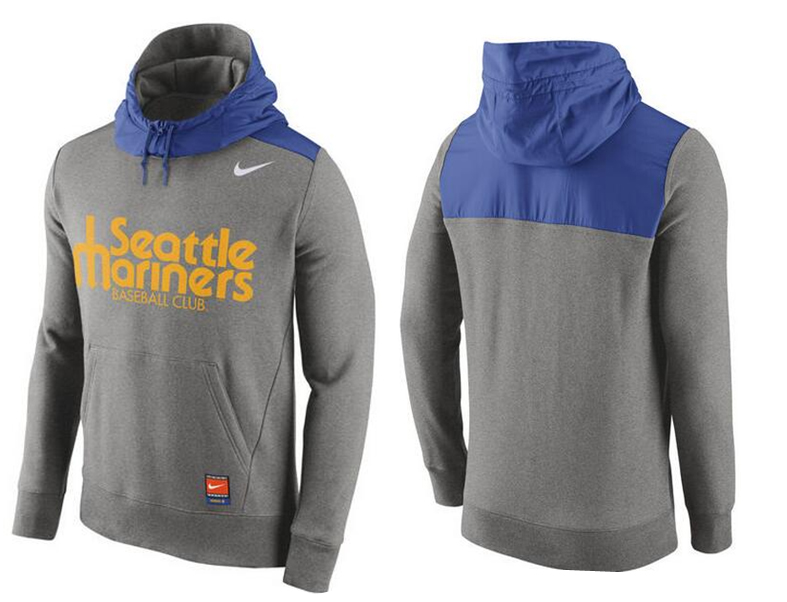 Nike Seattle Mariners Grey Cooperstown Collection Hybrid Pullover Hoodie