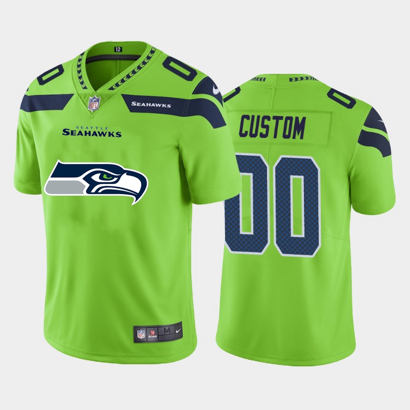 Nike Seattle Seahawks Customized Green Team Big Logo Vapor Untouchable Limited Jersey