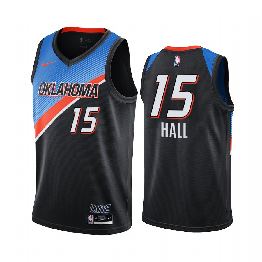 Nike Thunder #15 Josh Hall Black NBA Swingman 2020-21 City Edition Jersey