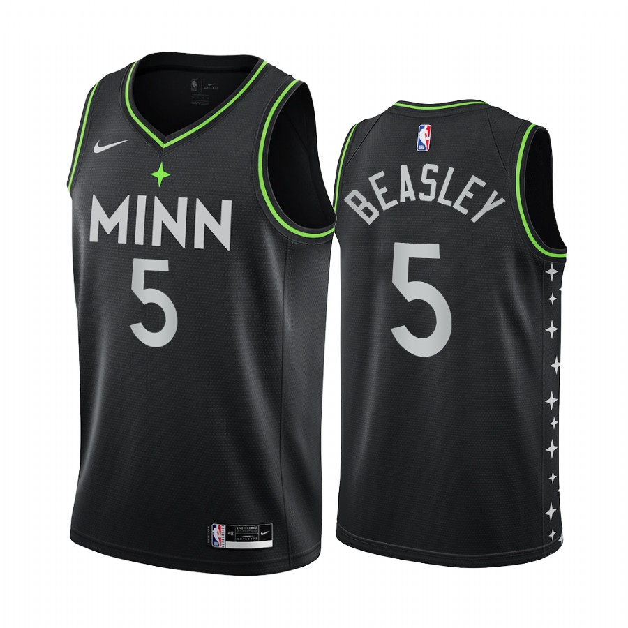 Nike Timberwolves #5 Malik Beasley Black NBA Swingman 2020-21 City Edition Jersey