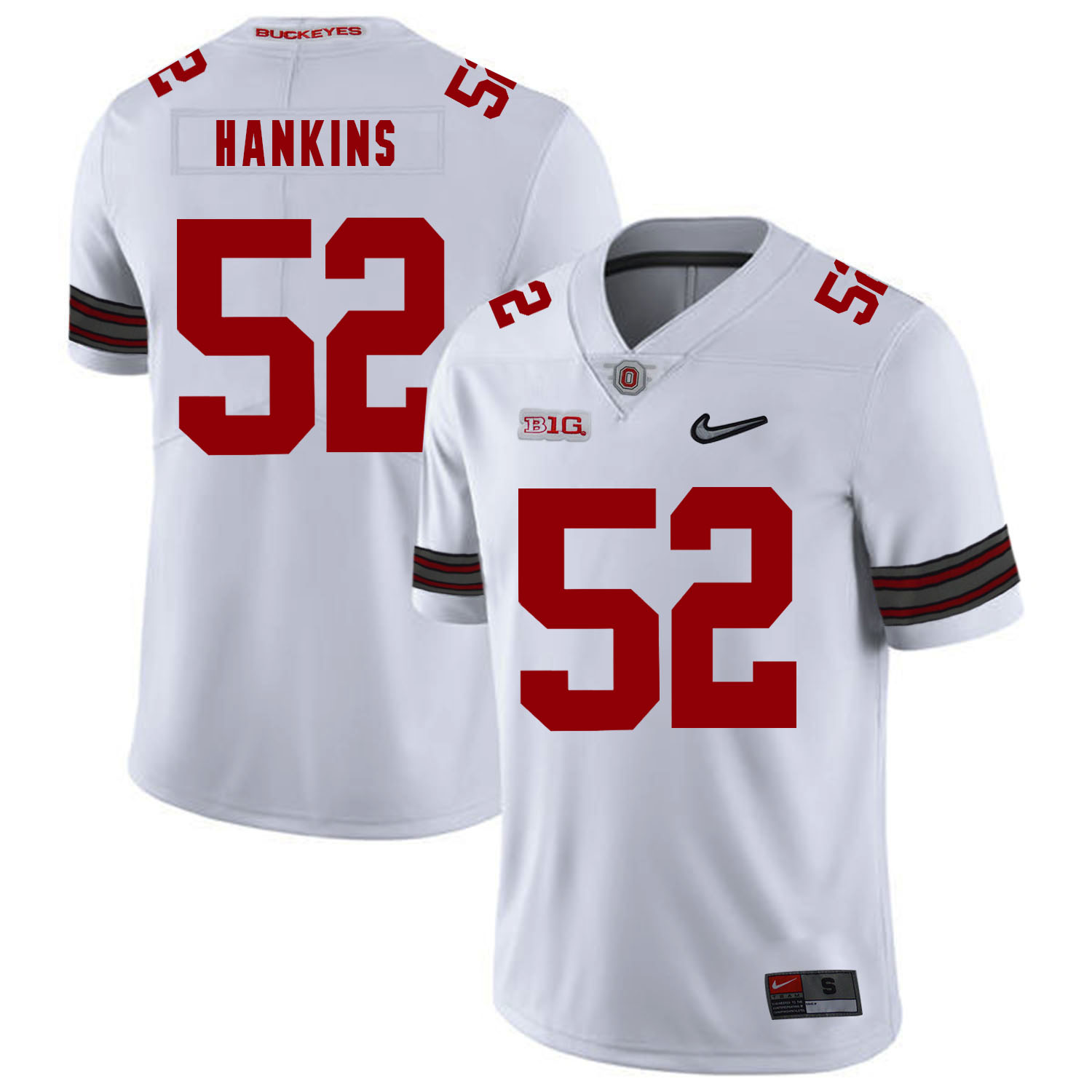 Ohio State Buckeyes 52 Johnathan Hankins White Diamond Nike Logo College Football Jersey