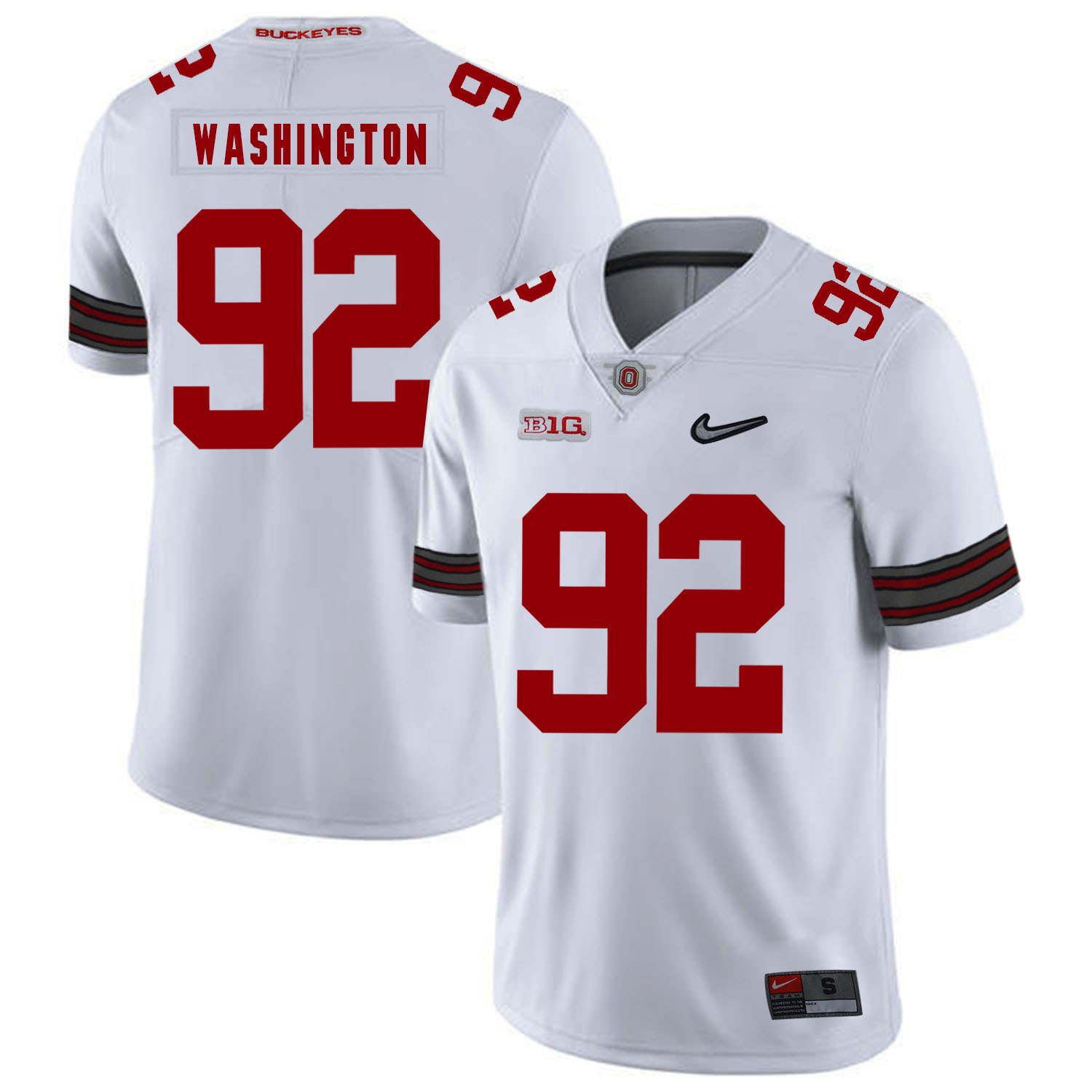Ohio State Buckeyes 92 Adolphus Washington White Diamond Nike Logo College Football Jersey