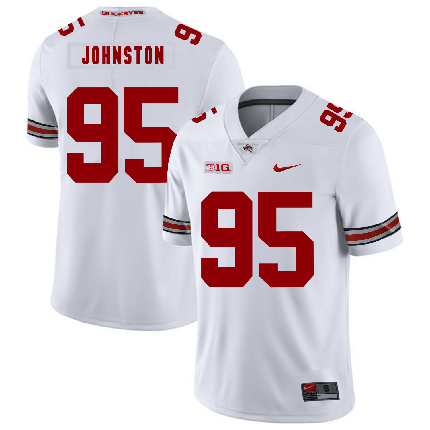 Ohio State Buckeyes 95 Cameron Johnston White Nike College Football Jersey