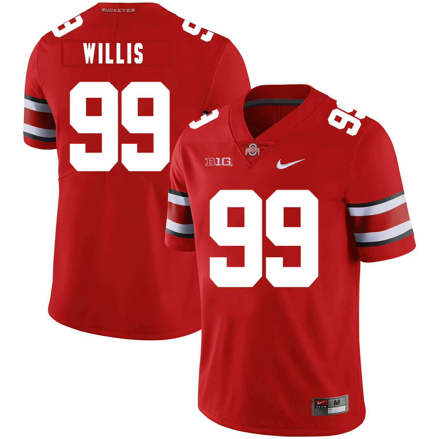 Ohio State Buckeyes 99 Bill Willis Red Nike College Football Jersey