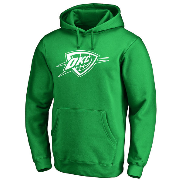Oklahoma City Thunder Fanatics Branded Kelly Green St. Patrick's Day White Logo Pullover Hoodie