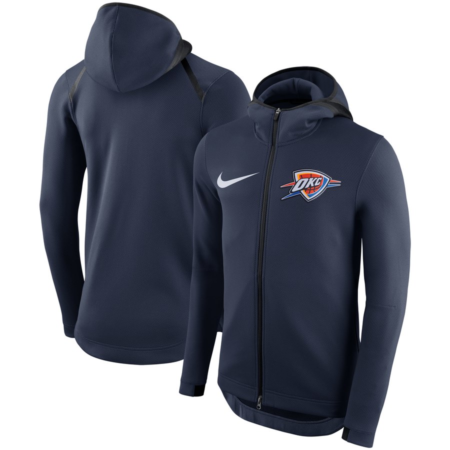 Oklahoma City Thunder Nike Showtime Therma Flex Performance Full Zip Hoodie Navy