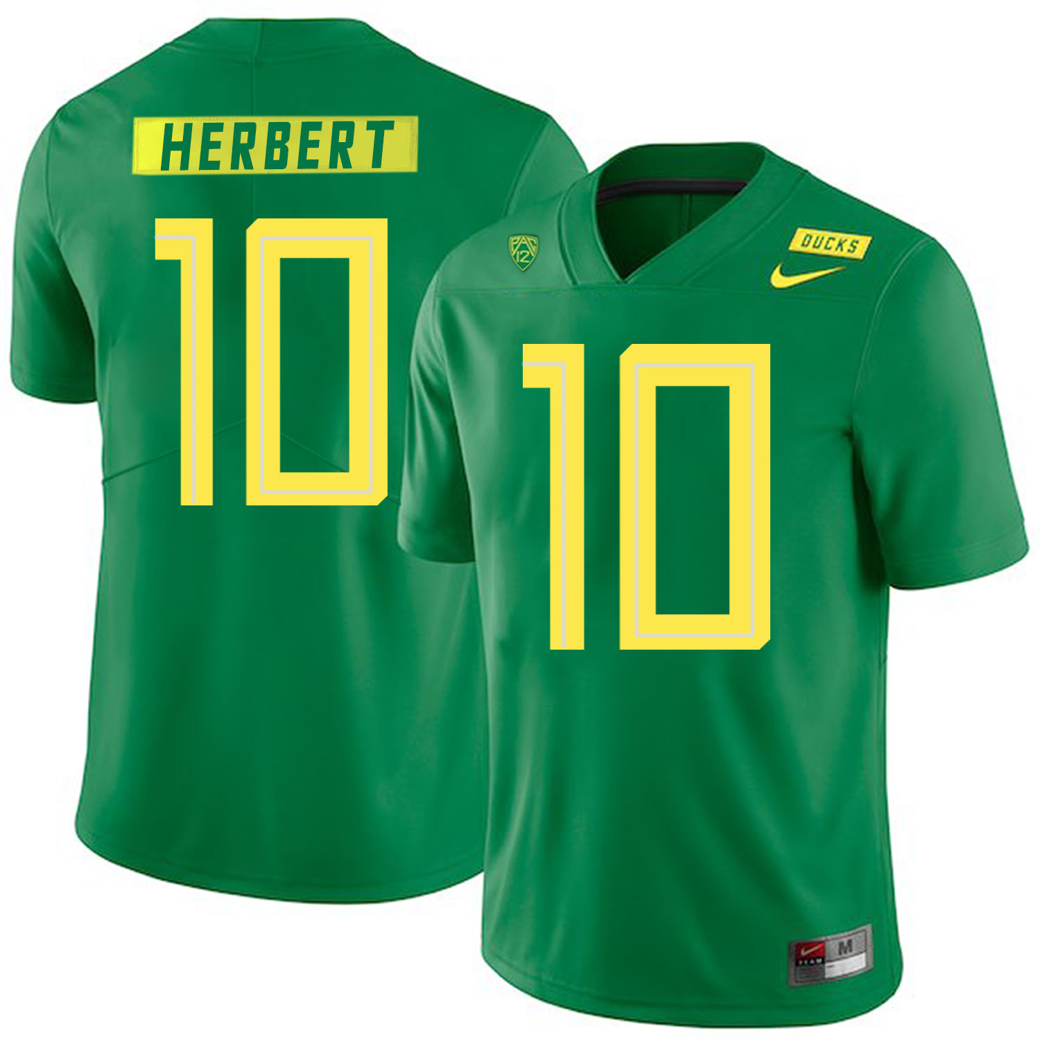 Oregon Ducks 10 Justin Herbert Apple Green Nike College Football Jersey