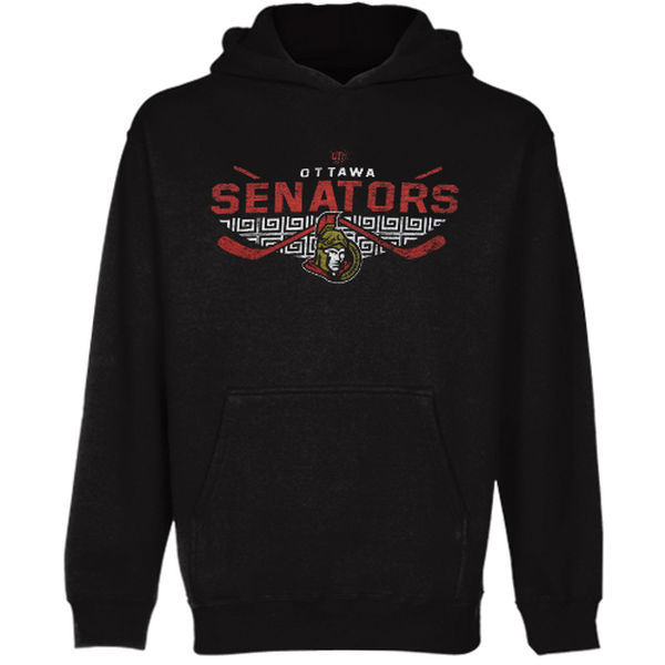 Ottawa Senators Black Team Logo Men's Pullover Hoodie02