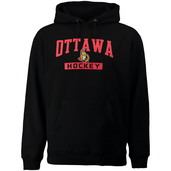 Ottawa Senators Black Team Logo Men's Pullover Hoodie03