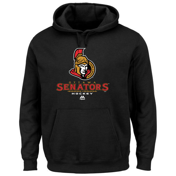 Ottawa Senators Black Team Logo Men's Pullover Hoodie05