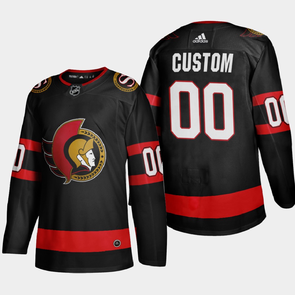 Ottawa Senators Custom Men's Adidas 2020-21 Authentic Player Home Stitched NHL Jersey Black