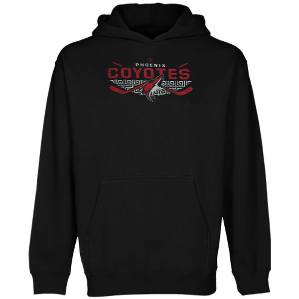 Phoenix Coyotes Black Team Logo Men's Pullover Hoodie