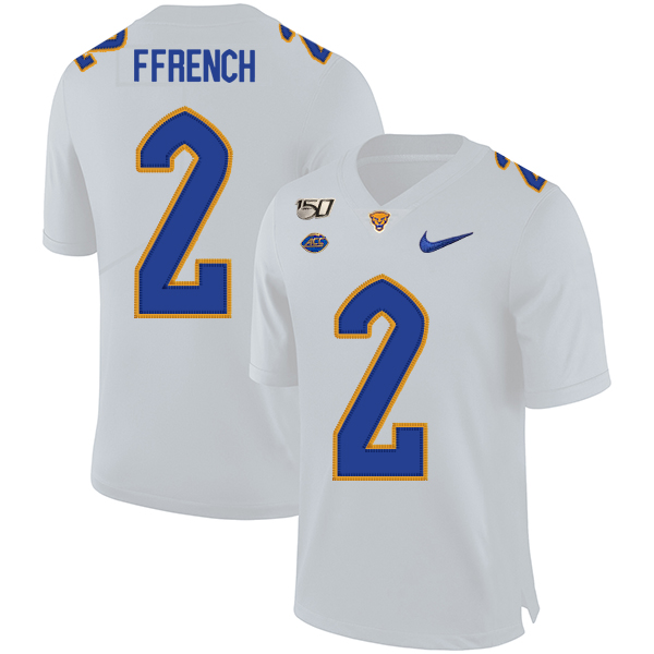 Pittsburgh Panthers 2 Maurice Ffrench White 150th Anniversary Patch Nike College Football Jersey