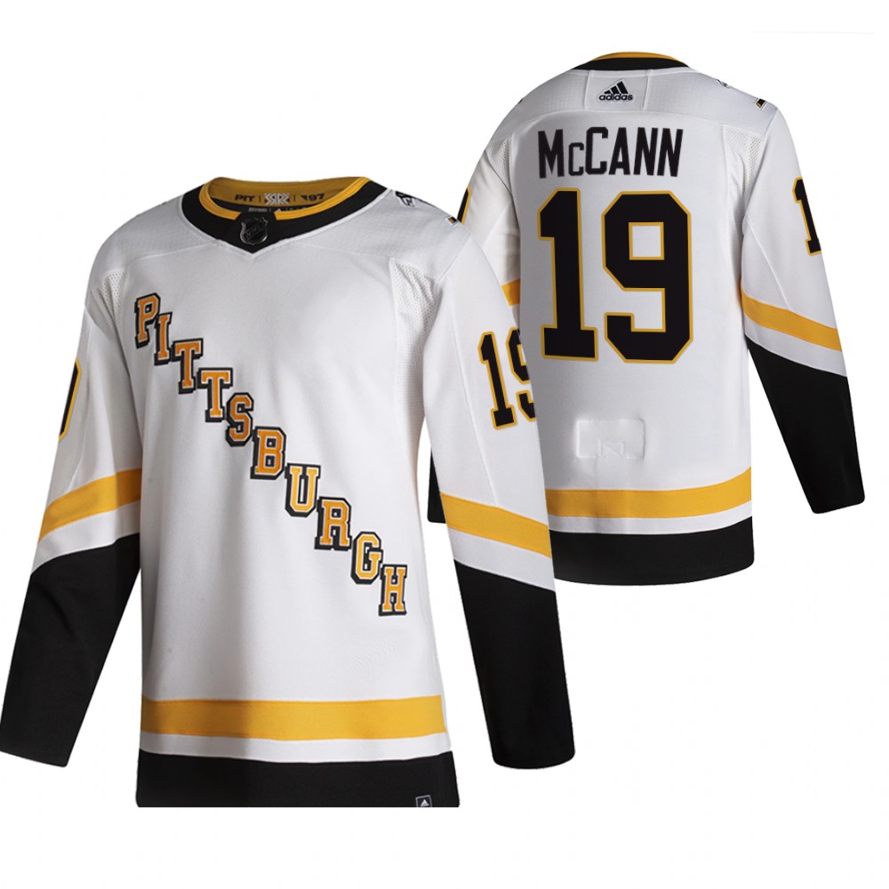 Pittsburgh Penguins #19 Jared McCann White Men's Adidas 2020-21 Reverse Retro Alternate NHL Jersey