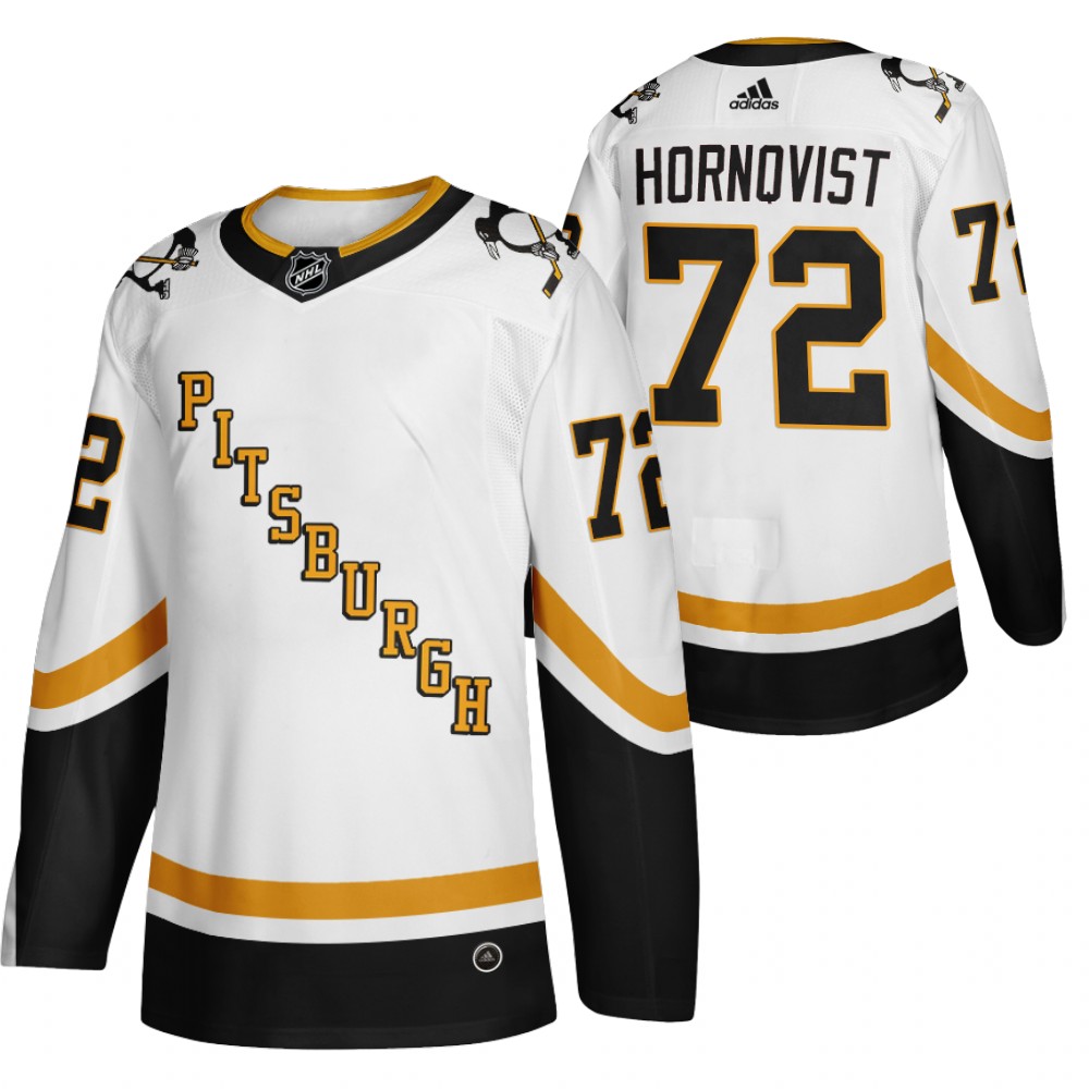 Pittsburgh Penguins #72 Patric Hornqvist White Men's Adidas 2020-21 Reverse Retro Alternate NHL Jersey