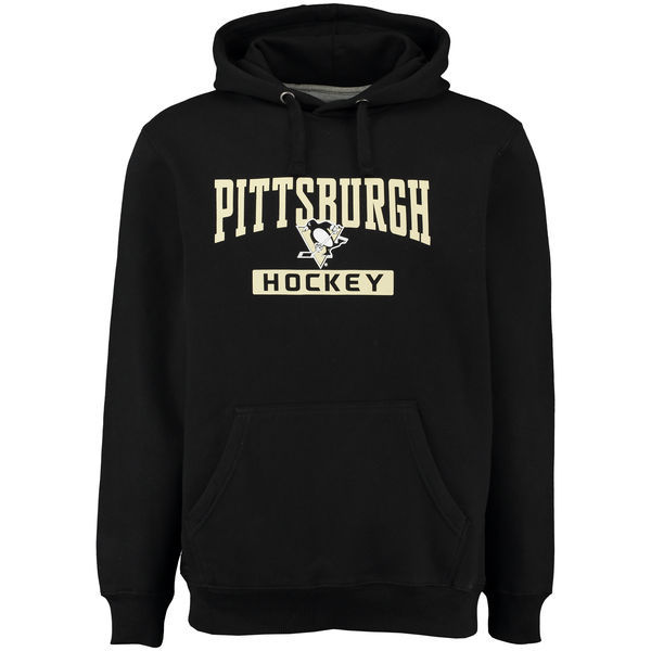 Pittsburgh Penguins Black Team Logo Men's Pullover Hoodie