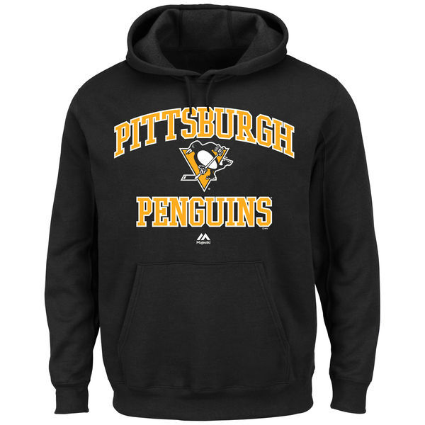 Pittsburgh Penguins Black Team Logo Men's Pullover Hoodie07