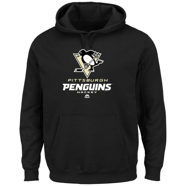 Pittsburgh Penguins Black Team Logo Men's Pullover Hoodie08